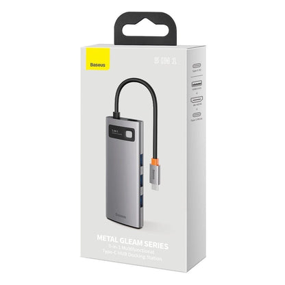 Baseus Metal Gleam Series 5-in-1 Multifunctional HUB USB Type C - USB Type C Power Delivery 100 W / HDMI 4K 30 Hz / 3x USB 3.2 Gen 1 (CAHUB-CX0G)_8