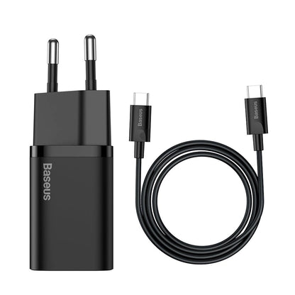 Baseus Super Si fast charger Quick Charge 3.0 Power Delivery 25W 3A + Cable USB Type C - USB Type C 3A 1m black (TZCCSUP-L01)_0