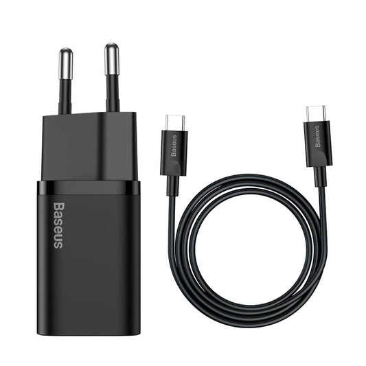 Baseus Super Si fast charger Quick Charge 3.0 Power Delivery 25W 3A + Cable USB Type C - USB Type C 3A 1m black (TZCCSUP-L01)_0