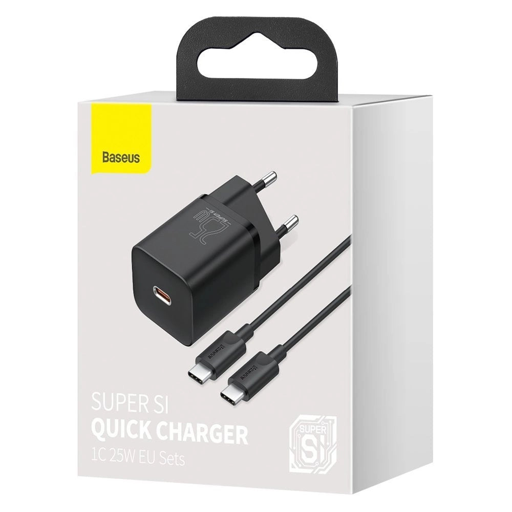 Baseus Super Si fast charger Quick Charge 3.0 Power Delivery 25W 3A + Cable USB Type C - USB Type C 3A 1m black (TZCCSUP-L01)_8