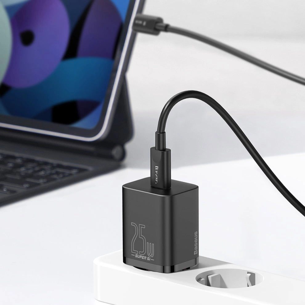 Baseus Super Si fast charger Quick Charge 3.0 Power Delivery 25W 3A + Cable USB Type C - USB Type C 3A 1m black (TZCCSUP-L01)_28