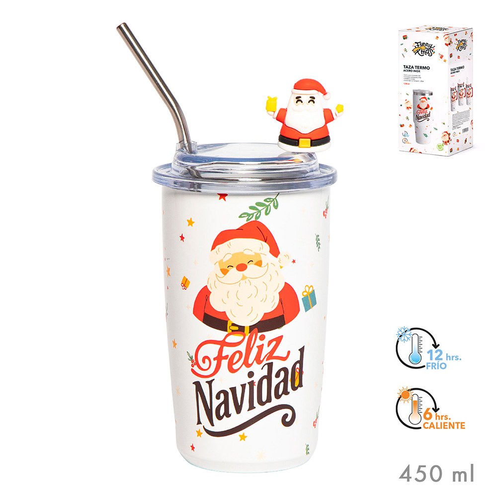 Caneca tÃ©rmica do papai noel, feliz natal, 450 ml_0