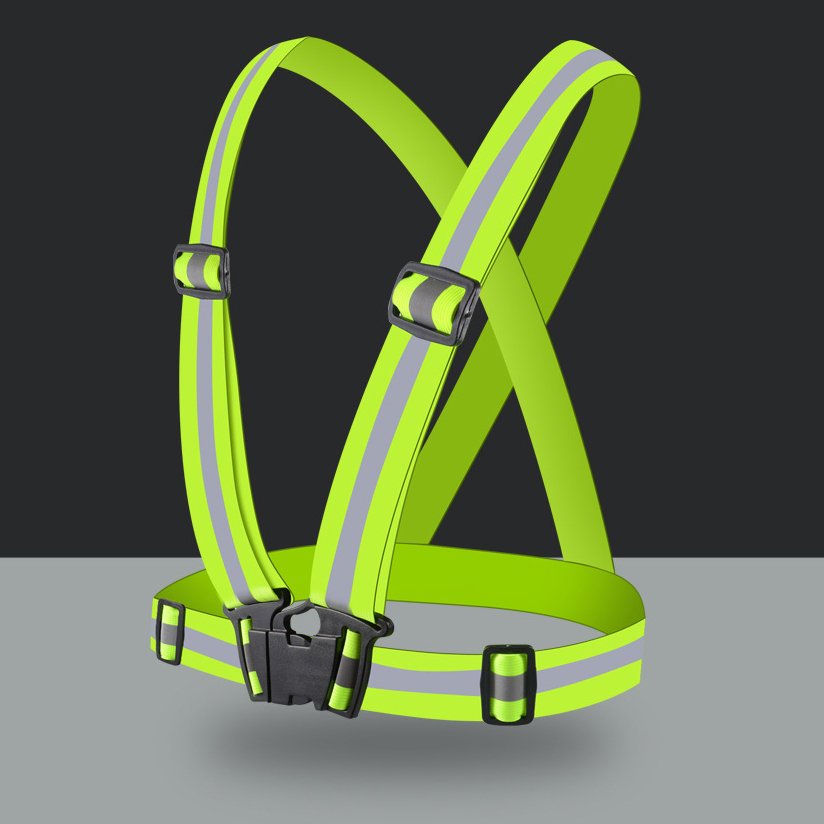 Adjustable reflective harness for running bike - black_3