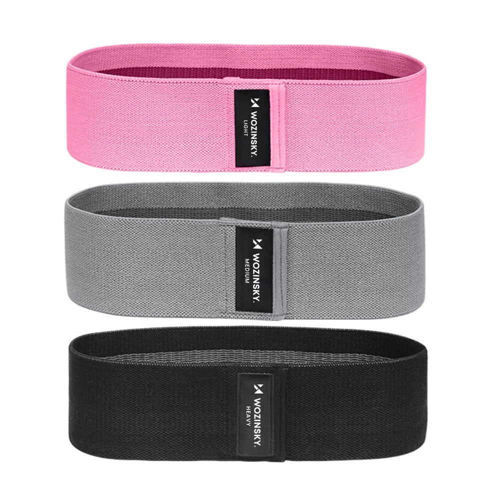 Wozinsky Set of 3x Fabric Resistance Bands Resistance Mini Band for Yoga Crossfit Fitness (WFB-01)_1