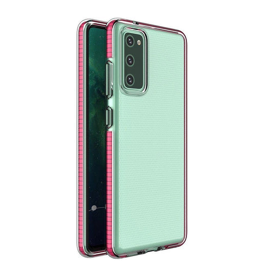 Spring Case clear TPU gel protective cover with colorful frame for Samsung Galaxy A72 4G light pink_0