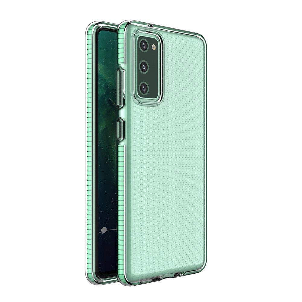 Spring Case clear TPU gel protective cover with colorful frame for Samsung Galaxy A72 4G mint_0