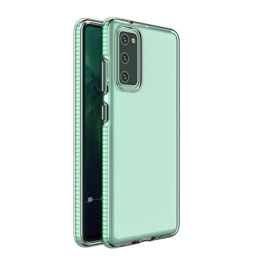 Spring Case clear TPU gel protective cover with colorful frame for Samsung Galaxy A72 4G mint_0
