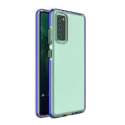 Spring Case clear TPU gel protective cover with colorful frame for Samsung Galaxy A72 4G dark blue_0