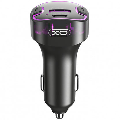 Adaptador Bluetooth FM XO Design BCC12 com Carregador USB A e USB C Preto