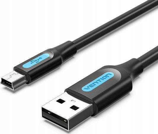 Cabo USB 2.0 VENTION VAS-A14-B200 Mini USB Macho para USB Macho / Até 10W / 480Mbps / 2m / Azul e Preto