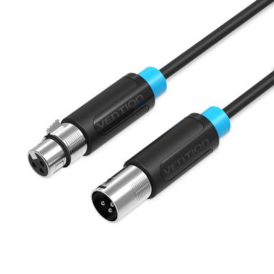 Cabo Stereo Vention XLR Macho para XLR Fêmea / 1m / Preto