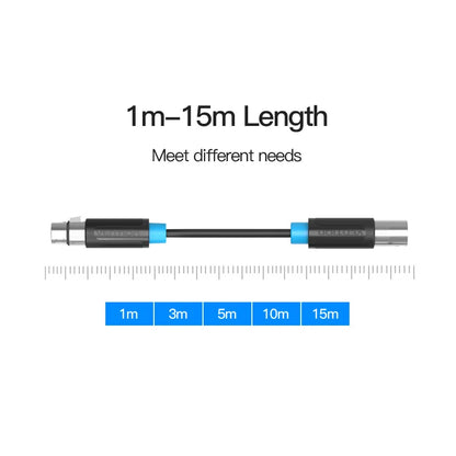Cabo Stereo Vention BBFBJ/ XLR Macho para XLR Fêmea/ 5 metros/ Preto