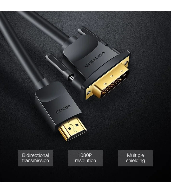 Cabo HDMI para DVI (24+1) Vention ABFBJ / 5 metros / 4K / 60Hz / 1080P / 60Hz