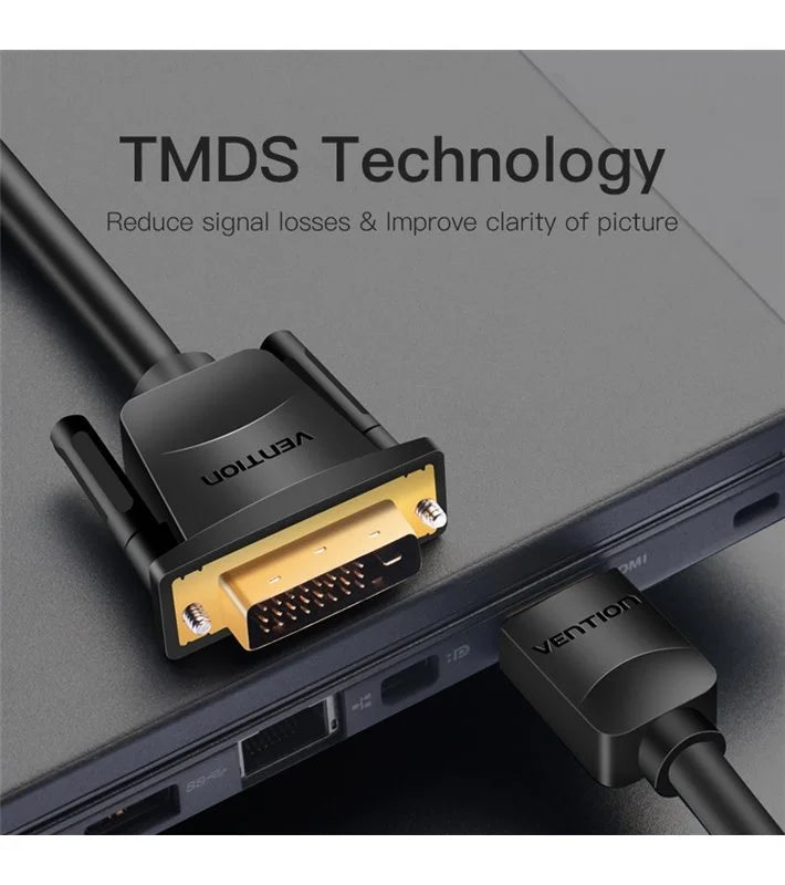 Cabo HDMI para DVI (24+1) Vention ABFBJ / 5 metros / 4K / 60Hz / 1080P / 60Hz