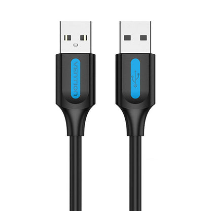 Cabo USB 2.0 Vention COJBC/ USB Macho para USB Macho/ 480Mbps/ 25cm/ Preto
