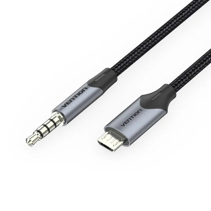 Cabo de Áudio Vention BDGBH/ MicroUSB Macho para Jack 3.5 Macho / 2m / Preto