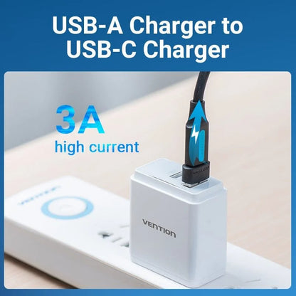 Vention CDWB0 Adaptador USB 2.0 Tipo-A Macho para USB Tipo-C Fêmea Preto