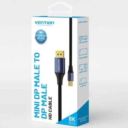 Cabo Conversor DisplayPort 1.4 8K Vention HCFLH/ DisplayPort Macho para Mini DisplayPort Macho/ 2m / Preto