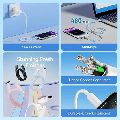 Cabo USB 2.0 Lightning Vention LAMWF/ USB Macho para Lightning Macho/ 480Mbps/ 1m/ Branco