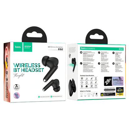 Auriculares Bluetooth Hoco EQ2 TWS Preto