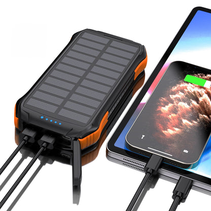 Power Bank Solar Choetech B658 10.000mAh com 2 Portas USB e Carregamento Qi 5W (Preto e Laranja)