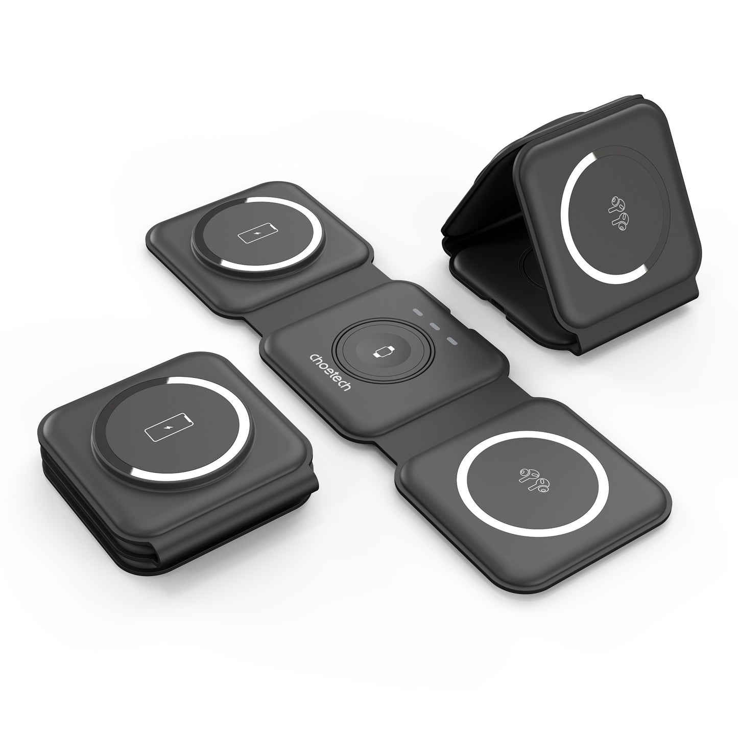 Carregador Sem Fios Magnético 3 em 1 Choetech T588-F 15W (Preto)