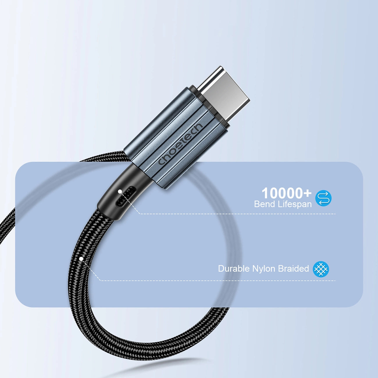 Cabo USB-C para USB-C Choetech XCC-1014, PD 60W, 1.2m (Preto)