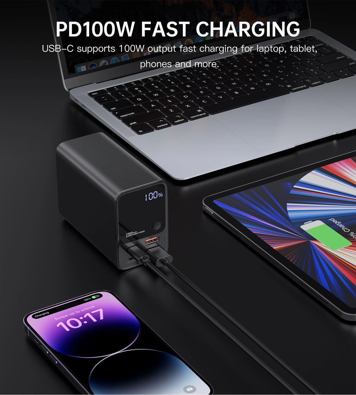Powerbank Choetech B635BK USB-A / USB-C / 22.5W / 27000mAh / Preto