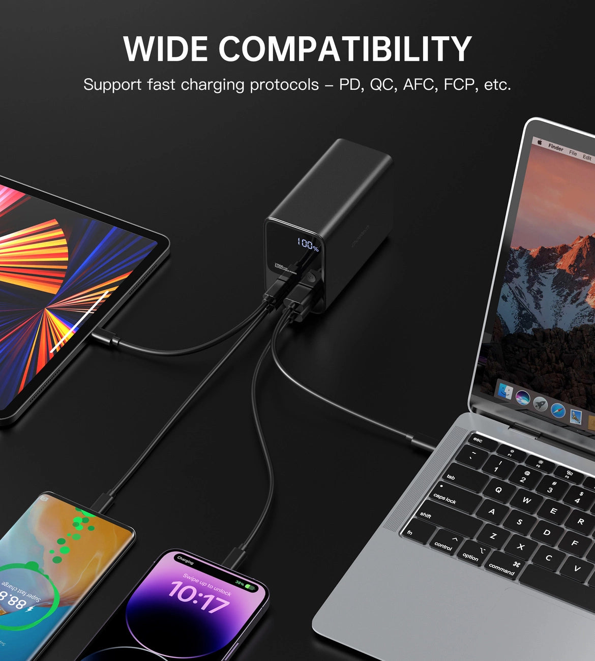 Powerbank Choetech B635BK USB-A / USB-C / 22.5W / 27000mAh / Preto