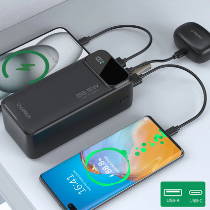 Powerbank Choetech PD22.5W / Dual USB-A+Type-C / 40000mAh / Preto