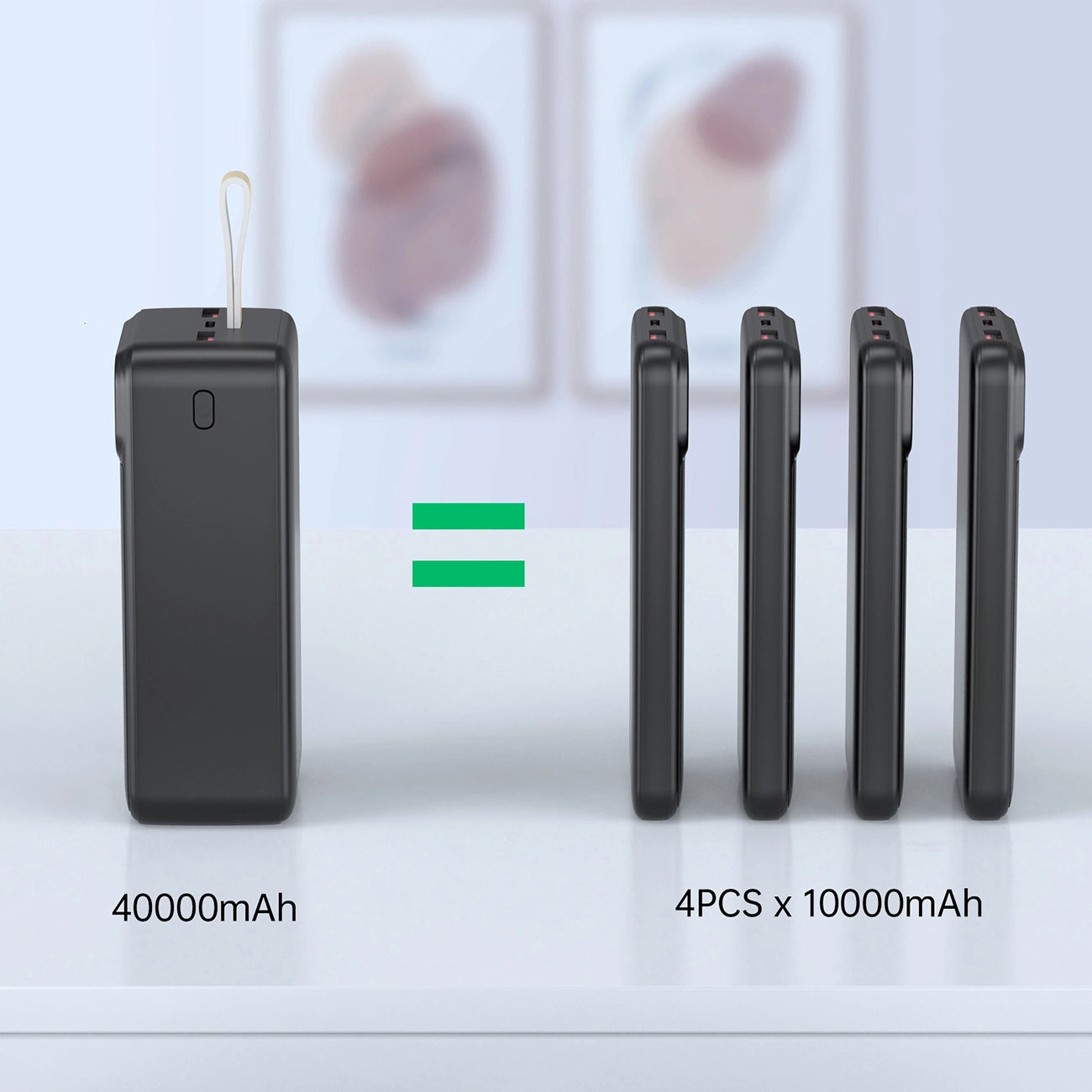 Powerbank Choetech PD22.5W / Dual USB-A+Type-C / 40000mAh / Preto