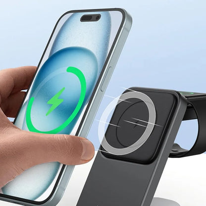 Carregador Magnético 3-em-1 Choetech T611-F / 15W / para iPhone