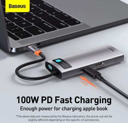 Adaptador 5 em 1 Baseus Hub USB-C para 3x USB 3.0 + HDMI + USB-C PD