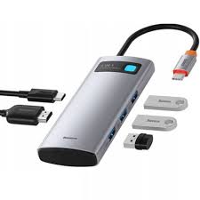 Adaptador 5 em 1 Baseus Hub USB-C para 3x USB 3.0 + HDMI + USB-C PD