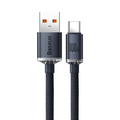 Cabo Baseus Crystal Shine USB-A para USB-C / PD 100W / 1.2m / Preto