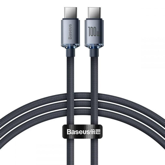 Cabo USB-C Baseus Crystal Shine / PD 100W / 1.2m / Preto
