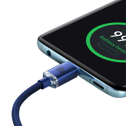 Cabo USB-C para USB-C Baseus Crystal Shine / 100W / 2m / Azul