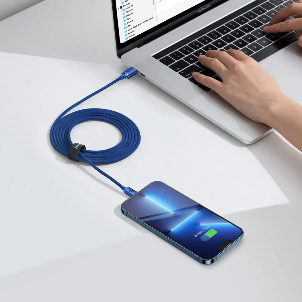 Cabo USB-C para USB-C Baseus Crystal Shine / 100W / 2m / Azul