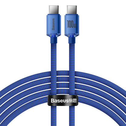 Cabo USB-C para USB-C Baseus Crystal Shine / 100W / 2m / Azul