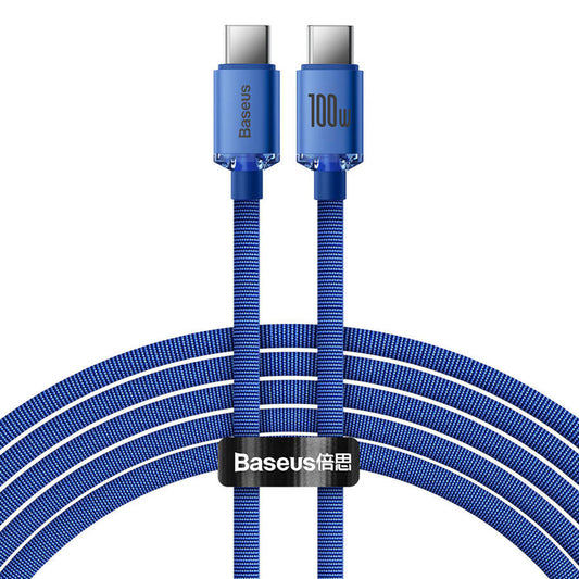 Cabo USB-C para USB-C Baseus Crystal Shine / 100W / 2m / Azul