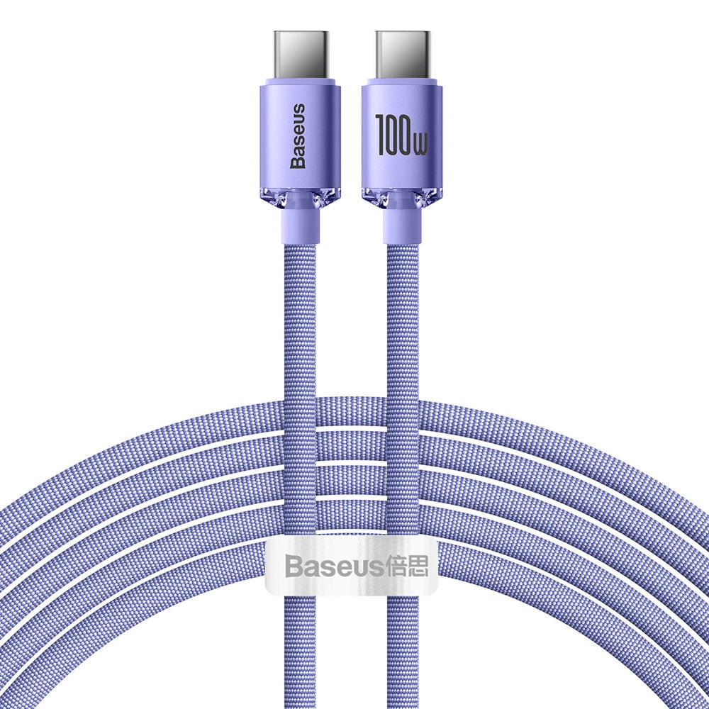 Baseus Crystal Shine Cabo USB-C para USB-C / 100W / 2m / Roxo