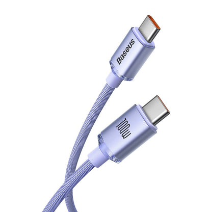 Baseus Crystal Shine Cabo USB-C para USB-C / 100W / 2m / Roxo