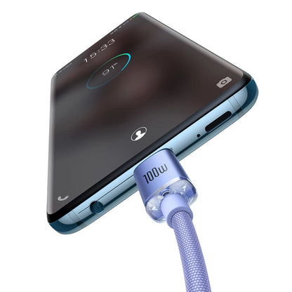Baseus Crystal Shine Cabo USB-C para USB-C / 100W / 2m / Roxo