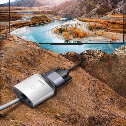 Adaptador Baseus HDMI Macho para VGA Fêmea + mini jack 3.5mm / WKQX010102 / Branco