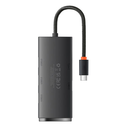 Baseus Lite Series Hub 4 em 1 USB-C para 4x USB 3.0 + USB-C / 25cm / Preto