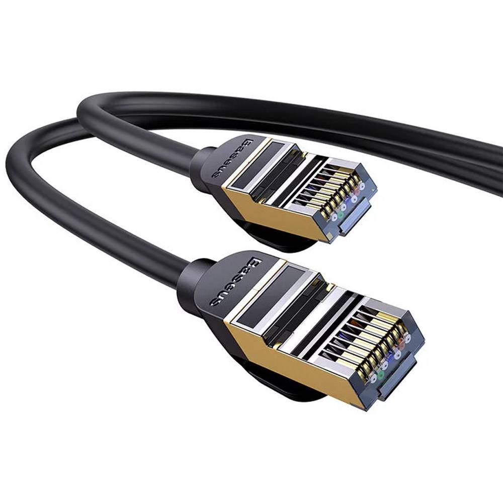Cabo de Rede Baseus High Speed / Cat.7 / S/FTP / 10Gbps / 1m / Preto
