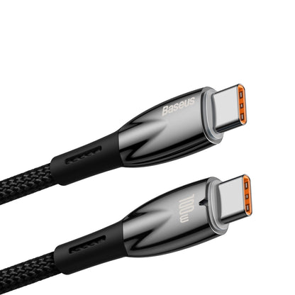 Cabo USB-C para USB-C Baseus Glimmer Series / 100W / 1m / Preto