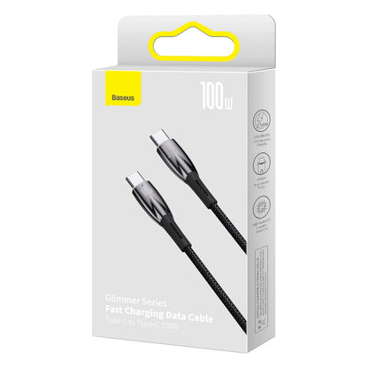 Cabo USB-C para USB-C Baseus Glimmer Series / 100W / 1m / Preto