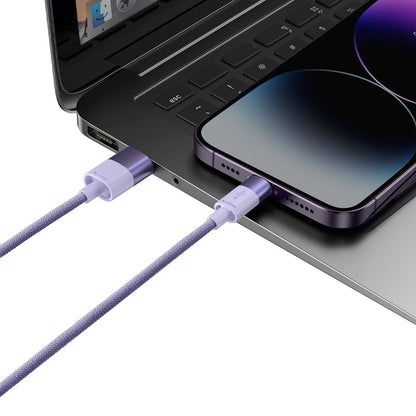 Cabo 3 em 1 Baseus StarSpeed Series, USB-C + Micro USB + Lightning 3,5A, 1.2m (Roxo)