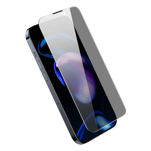Vidro temperado de privacidade Baseus para iPhone 14 Pro / Ecrã total + Estrutura de montagem